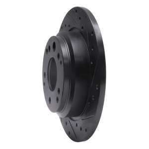 Acura RL Brake Rotor (1) - Rear Right - R1 Concepts - Drilled & Slotted - Black - `99-`01